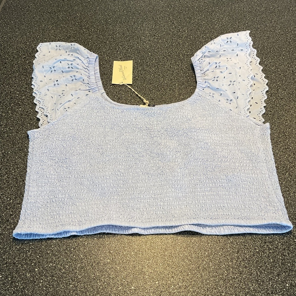 NWT Target Universal Thread Short Sleeve Blouse- Light Blue XXL - Picture 3 of 6